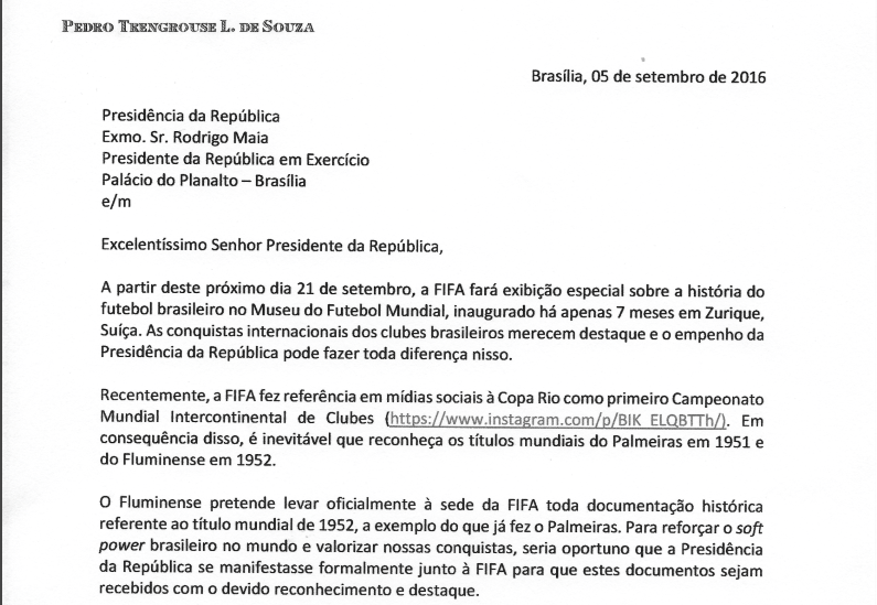 Fluminense diz que fará novo pedido à Fifa por reconhecimento da Copa Rio  de 1952 como título mundial, fluminense