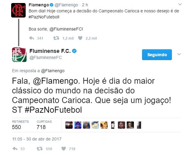 Fluminense e Flamengo trocam mensagens pelo twitter horas antes da decisão  - Fluminense: Últimas notícias, vídeos, onde assistir e próximos jogos