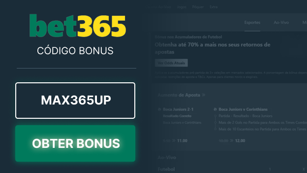 Código bônus bet365: Aproveite o código MAXLANCE