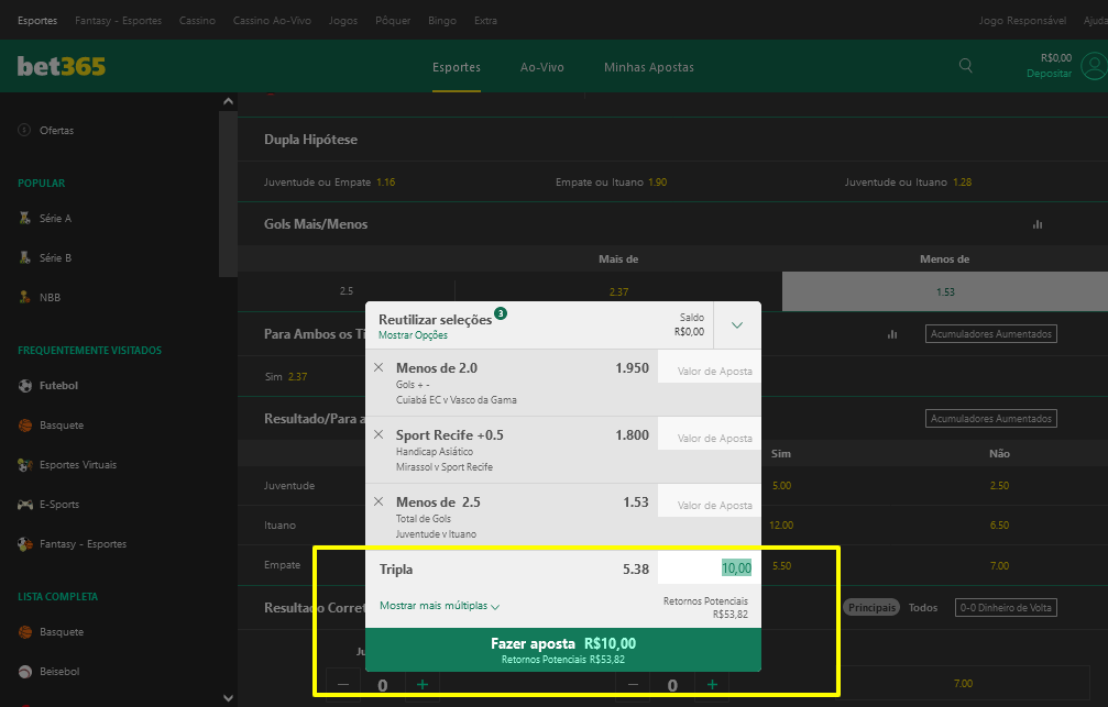 Como fazer apostas múltiplas no Bet365 - Dicas e bônus Bet365