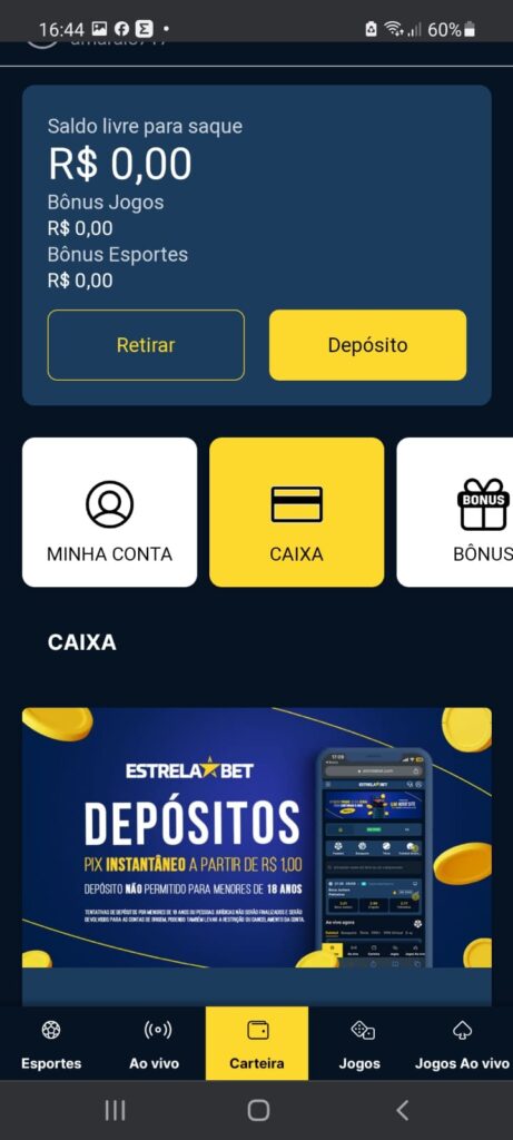 Como depositar na EstrelaBet?