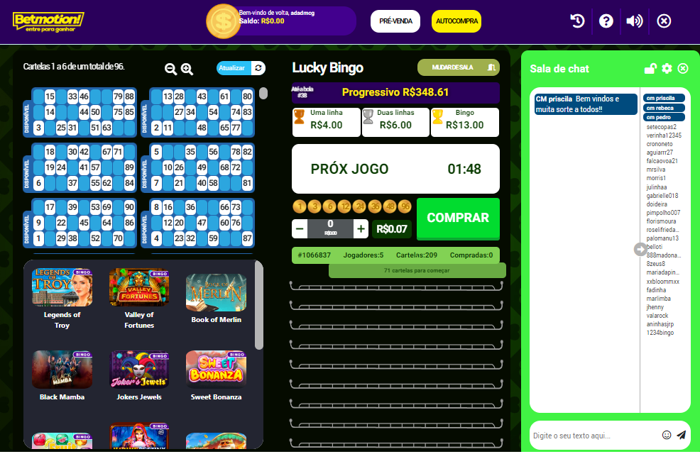 Sala de Bingo Online