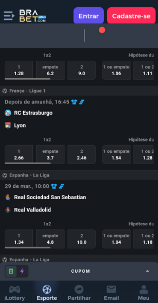 imagem da seção de esportes Brabet app pelo celular