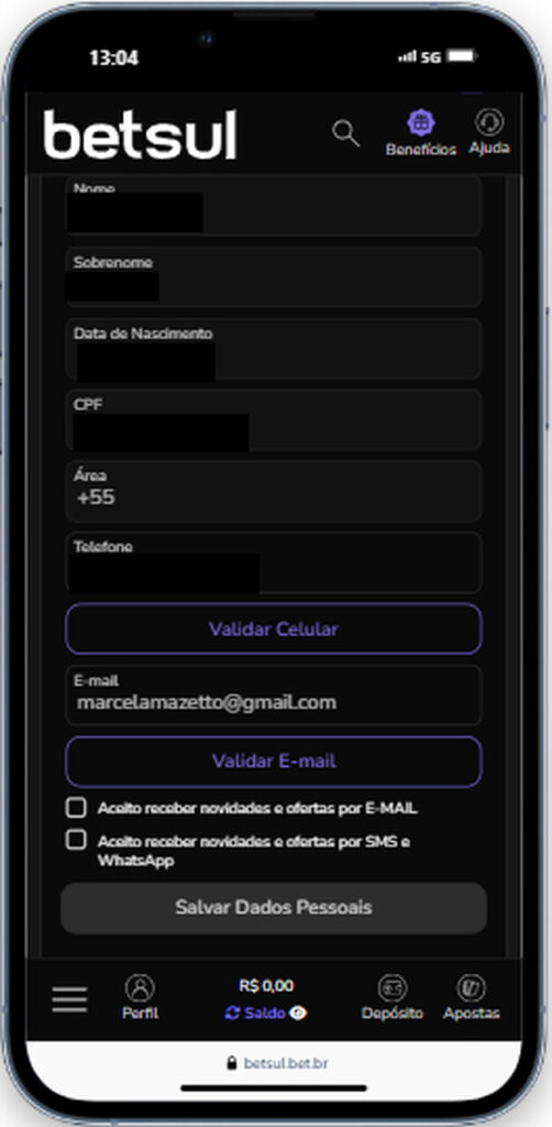 Como alterar informações Betsul