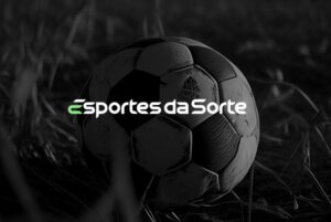 imagem com bola no fundo e logo da esportes da sorte