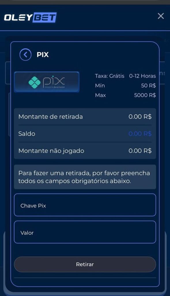 Como sacar na Oleybet