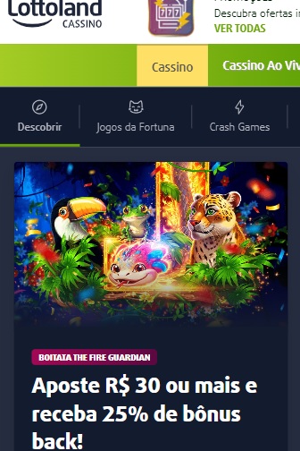 imagem da seção de cassino da Lottoland pelo celular