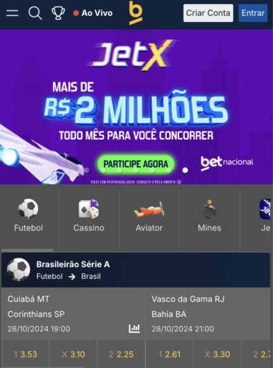 print da tela do torneio JetX na Betnacional
