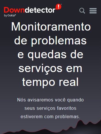 print da pégina inicial do down detector