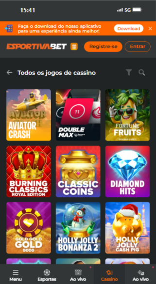 esportiva bet cassino com deposito de 1 real