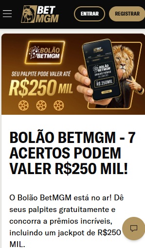 print da tela de promoções da BetMGM pelo celular