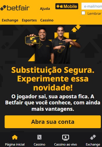 print da home page da Betfair