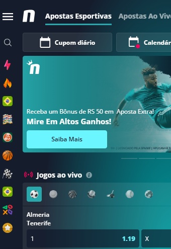 print da tela de promoções da Novibet
