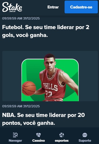 print da promoção de pagamento antecipado da Stake pelo celular