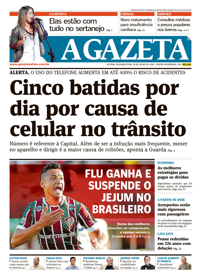 Na capa! Vitória do Fluzão é destaque em jornais do Rio e do Brasil