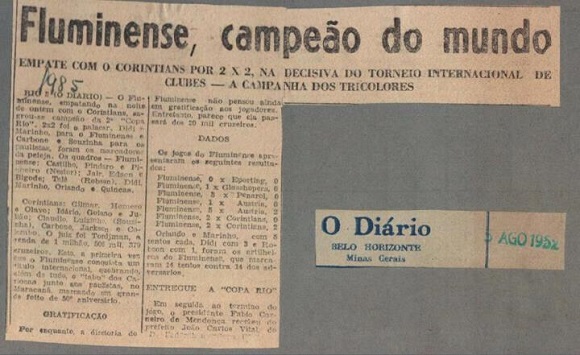 Fluminense inaugura exposição em homenagem à Copa Rio de 1952, fluminense