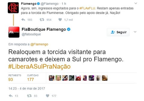 Após campanha #LiberaASulPraNação, loja oficial do Fla se retrata: