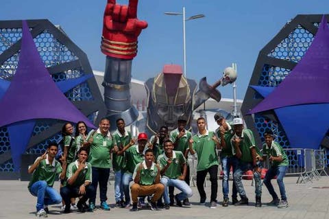 Atletas do Fluminense visitam ExpoPlay no Rock in Rio