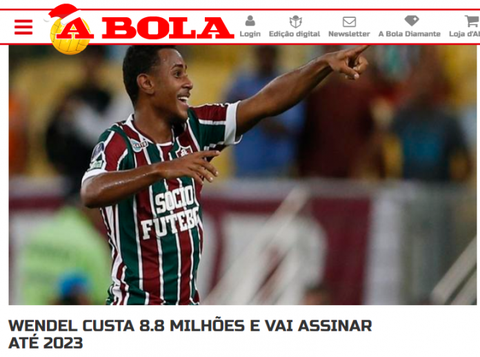 Wendel a caminho do Sporting! Jornal português revela detalhes da negociação
