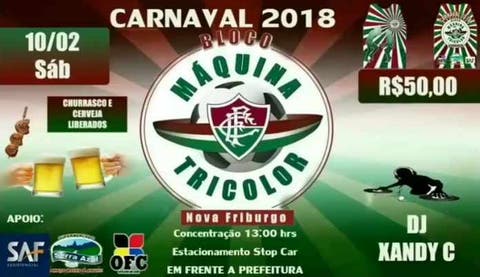 Bloco Máquina Tricolor homenageará Casal 20 neste sábado com bela canção