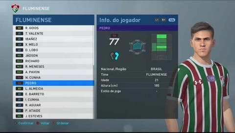 Pedro recebe atualização com face escaneada no Pro Evolution Soccer 2019