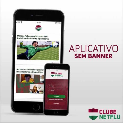 App do Clube NETFLU sem banner