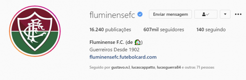 Flu fica no top-10 da América dos clubes com mais interação no Instagram em maio
