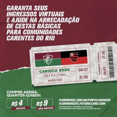 Fluminense abre venda de ingressos virtuais para final da Taça Rio