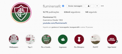 Flu foi o segundo clube brasileiro com mais engajamento nas redes sociais em julho