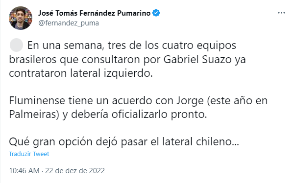 Ainda há fumaça? Jornalista chileno informa que negócio entre Fluminense e  Suazo ainda pode sair • Saudações Tricolores