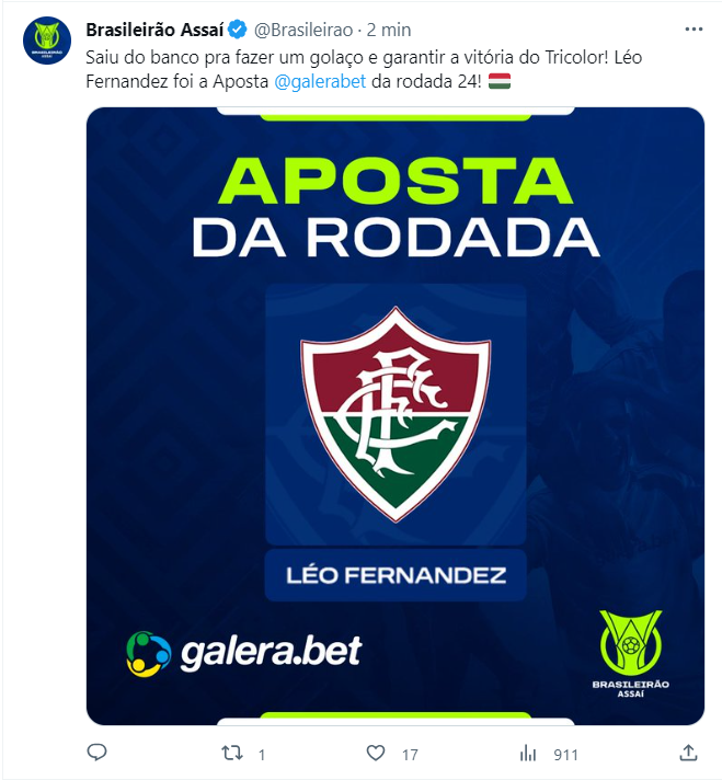 Leo Fernández é eleito a Aposta da rodada no Campeonato