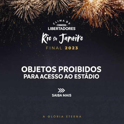 Conmebol lista objetos proibidos para entrada no Maracanã em Fluminense x Boca